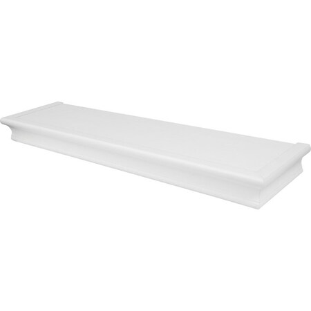 2 In. H X 24 In. W X 6 In. D White Wood Floating Shelf, 2PK